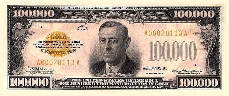 $100,000 bill